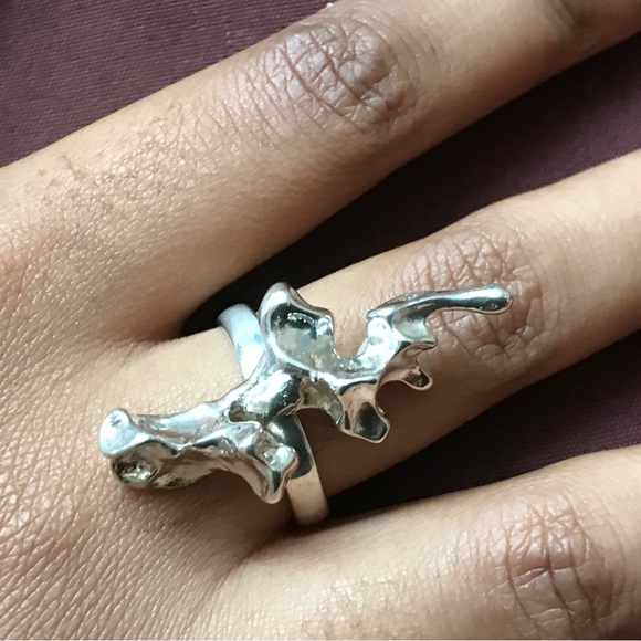 Sterling Silver Free Form Ring Size 5.5 - Picture 11 of 16